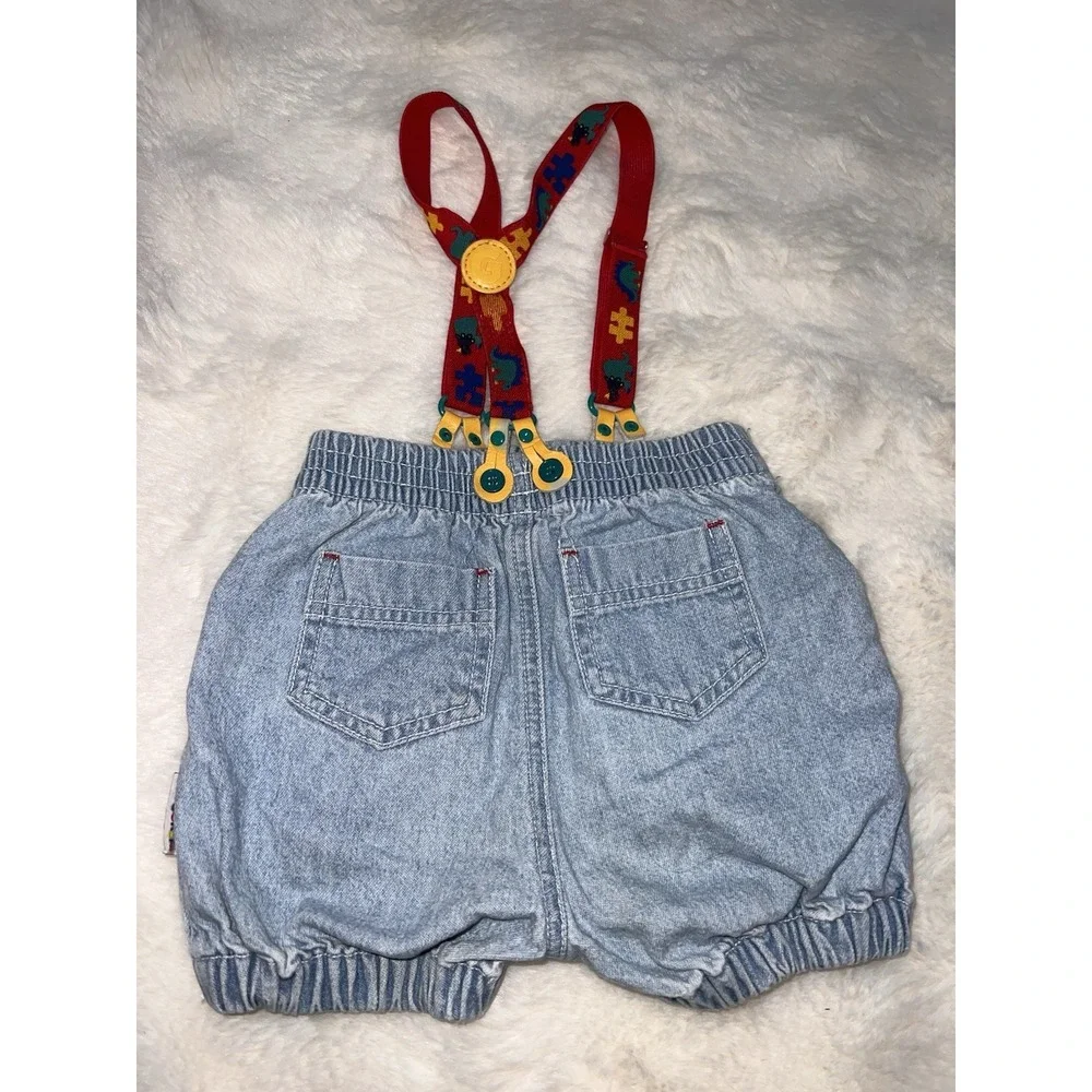 Gymboree Rainbow Tag Suspender Bubble shorts Overalls Color Block Set Fish